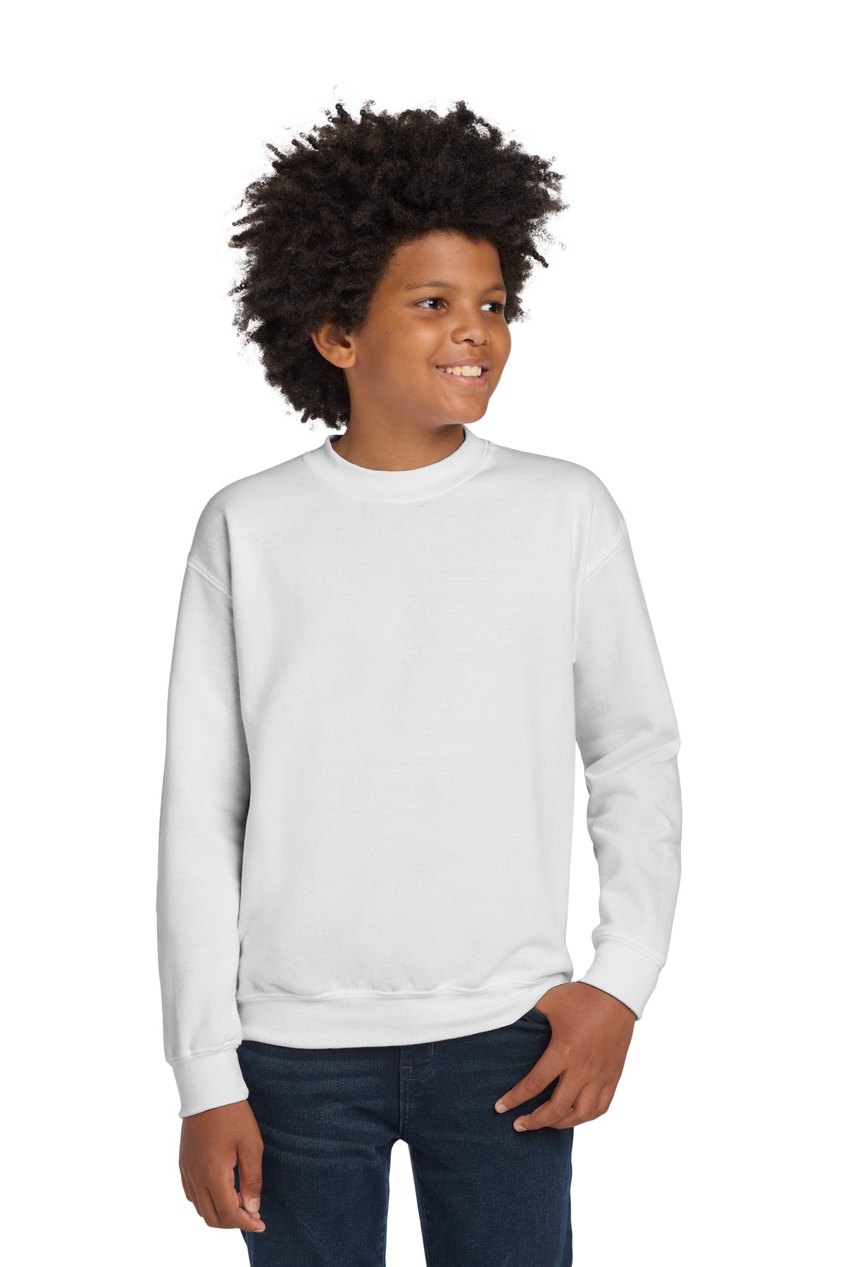 Gildan? Youth Heavy Blend? Crewneck Sweatshirt.  18000B