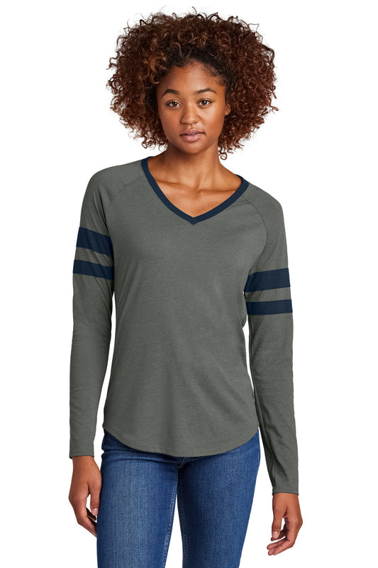 Sport-Tek? Women's Halftime Stripe Long Sleeve V-Neck Tee LST6043